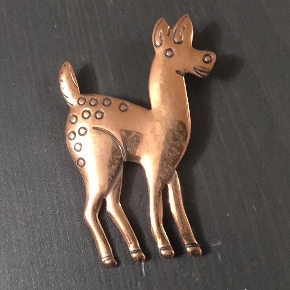 Vintage Copper Deer/Fawn Pin
